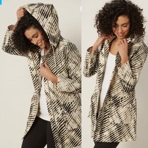 Soft Surroundings Anorak 1X Shibori Hooded Utility Rain Jacket‎ Go Lively